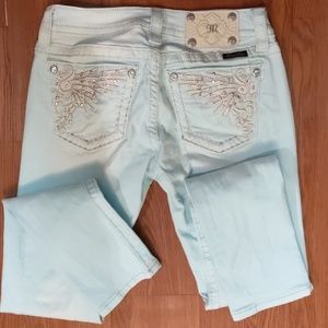 Miss Me Skinny Jeans, Seafoam, 27, Like New